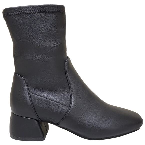 Gentle Souls Emily Block Heel Ankle Sock Booties Size US 5.5M Black Leather - Picture 2 of 5